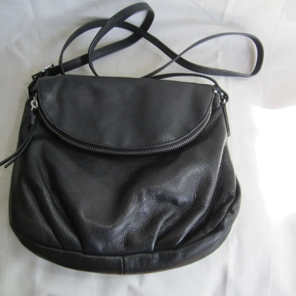 Anthropologie Margot Adelle Black Leather Crossbody